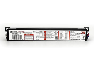 GE UltraMax Electronic Fluorescent Ballast, 2-Lamp, T8/T12, 120-277V, Instant Start - GE232MAX-G-N
