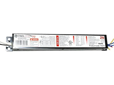GE Electronic Fluorescent Ballast, 2-Lamp, T8/T12, 120-277V, Programmed Start - GE240PS-MV-N