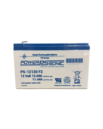 Power-Sonic PS-12120F2 12V 12Ah Sealed Lead Acid SLA Battery F2 Terminals
