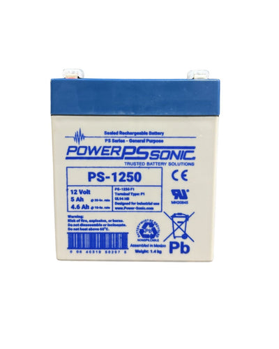 Power-Sonic PS-1250F1 12V 5Ah Sealed Lead Acid SLA Battery F1